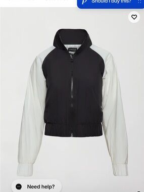 Carbon38 Black Body with White Sleeves Women's Bomber Jacket